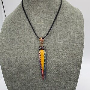 Polymer clay lampwork colorful Handmade necklace